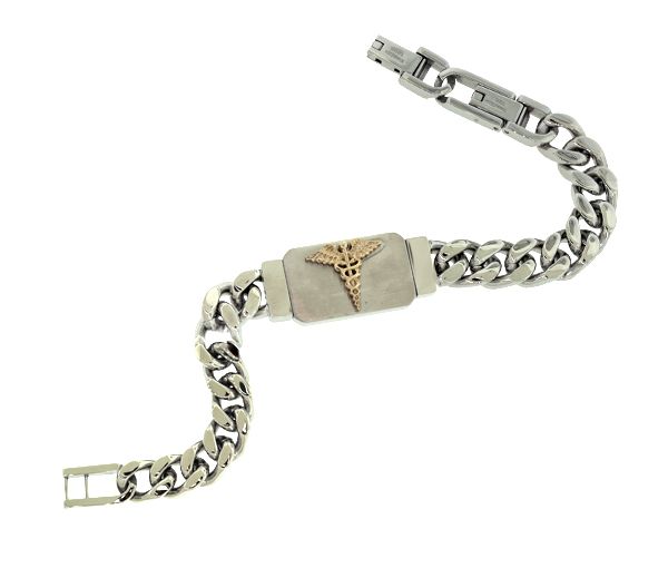 BRACELET MÉDICAL ACI/PVD OR GOURMETTE BRACELET MÉDICAL ACI/PVD OR GOURMETTE